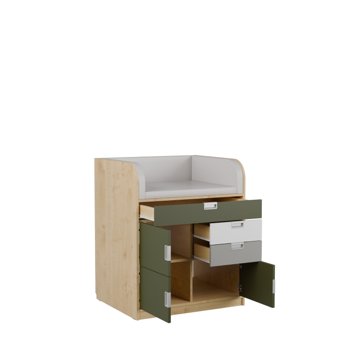 Regał Kolorowe skrytki PLUS - Przewijak KSP25 | Wyposażenie żłobków i przedszkoli