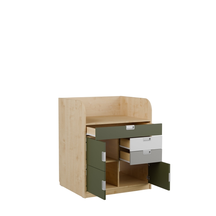 Regał Kolorowe skrytki PLUS - Przewijak KSP25 | Wyposażenie żłobków i przedszkoli