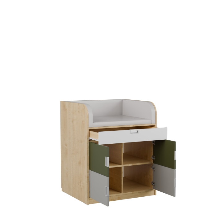 Regał Kolorowe skrytki PLUS - Przewijak KSP26 | Wyposażenie żłobków i przedszkoli