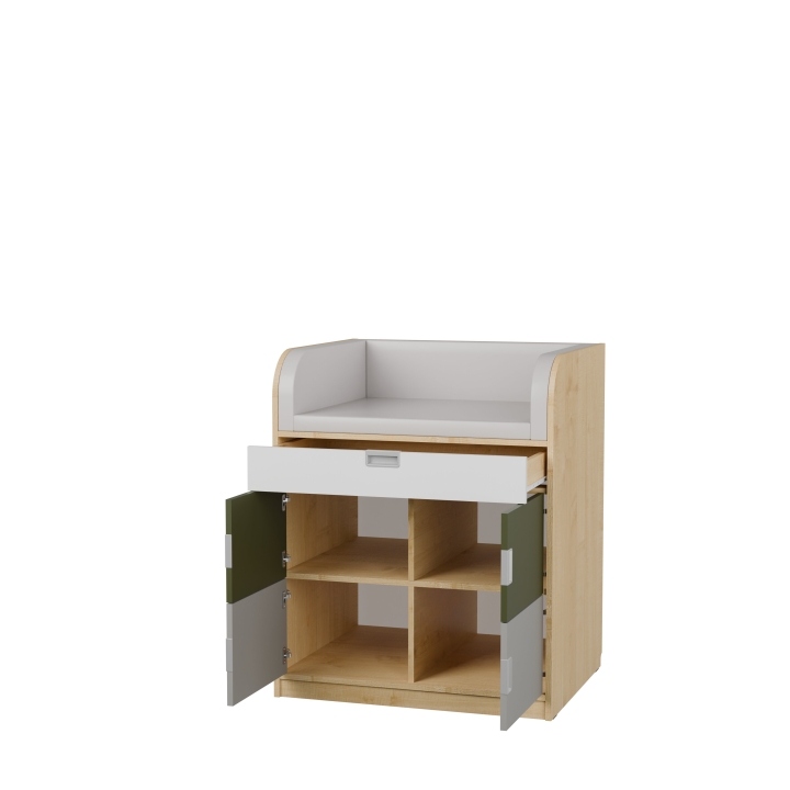 Regał Kolorowe skrytki PLUS - Przewijak KSP26 | Wyposażenie żłobków i przedszkoli