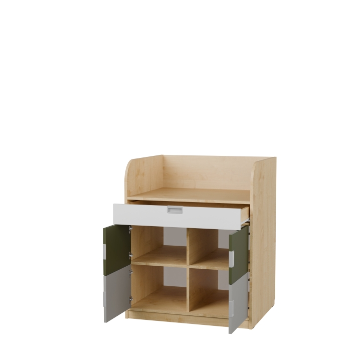 Regał Kolorowe skrytki PLUS - Przewijak KSP26 | Wyposażenie żłobków i przedszkoli