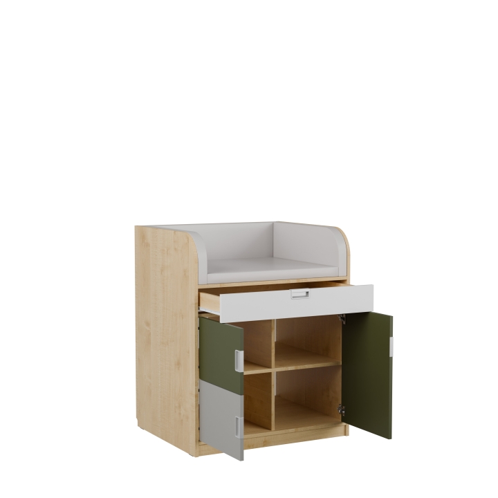 Regał Kolorowe skrytki PLUS - Przewijak KSP28 | Wyposażenie żłobków i przedszkoli