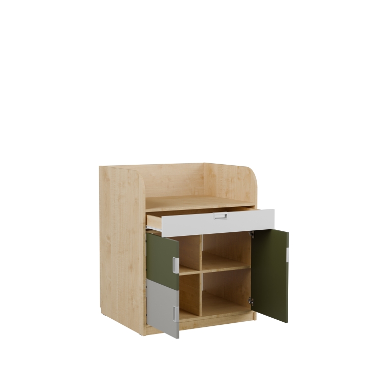 Regał Kolorowe skrytki PLUS - Przewijak KSP28 | Wyposażenie żłobków i przedszkoli