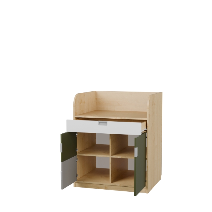 Regał Kolorowe skrytki PLUS - Przewijak KSP28 | Wyposażenie żłobków i przedszkoli