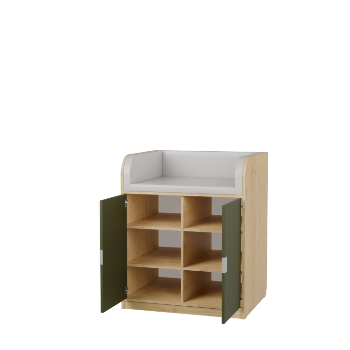 Regał Kolorowe skrytki PLUS - Przewijak KSP27 | Wyposażenie żłobków i przedszkoli