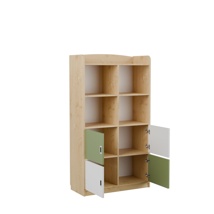 Kolorowy regał szkolny Kubuś AN02, meble do szkół i przedszkoli