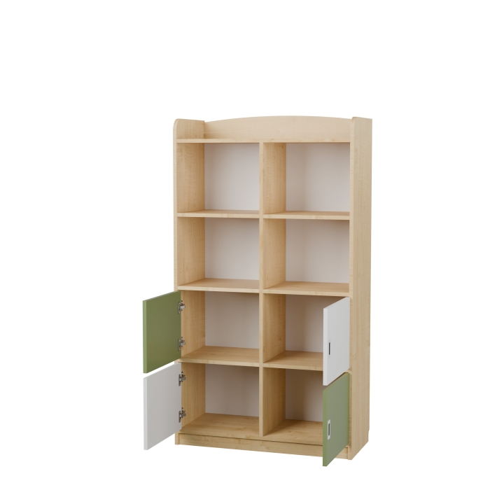 Kolorowy regał szkolny Kubuś AN02, meble do szkół i przedszkoli
