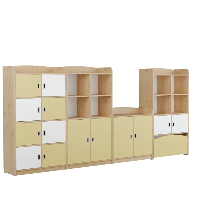 Zestaw regałów przedszkolnych Kubuś AN2 | Wyposażenie dla szkół i przedszkoli