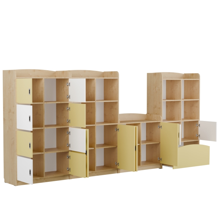 Zestaw regałów przedszkolnych Kubuś AN2 | Wyposażenie dla szkół i przedszkoli