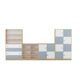 Zestaw regałów przedszkolnych Domino DN2|Darmowa dostawa dla szkół i placówek publicznych