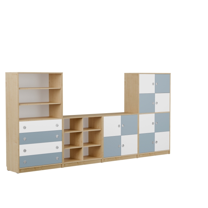 Zestaw regałów przedszkolnych Domino DN2|Darmowa dostawa dla szkół i placówek publicznych