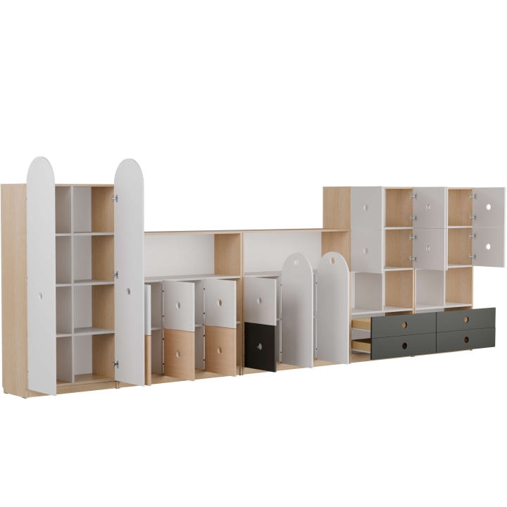 Zestaw regałów szkolnych Okrągłe 2, meble szkolne i przedszkolne