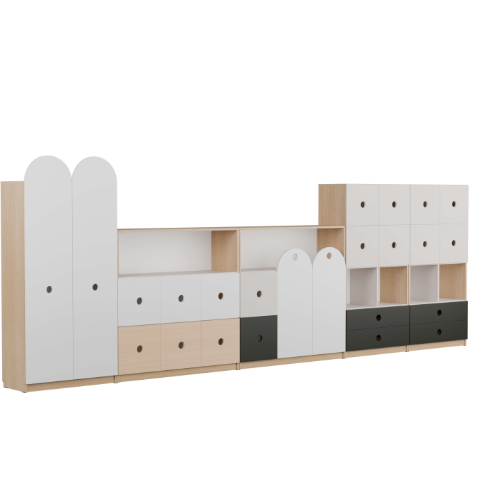 Zestaw regałów szkolnych Okrągłe 2, meble szkolne i przedszkolne