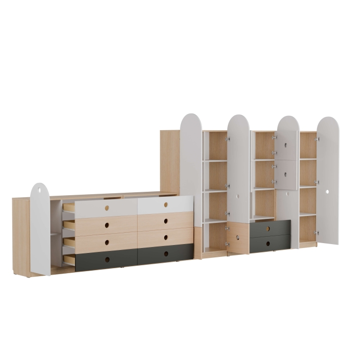 Zestaw regałów szkolnych Okrągłe 2, meble szkolne i przedszkolne