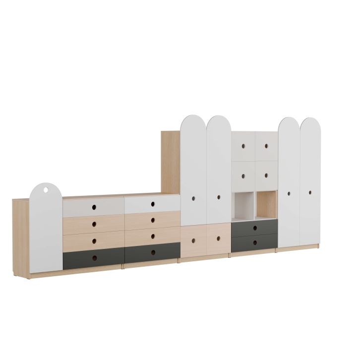 Zestaw regałów szkolnych Okrągłe 2, meble szkolne i przedszkolne