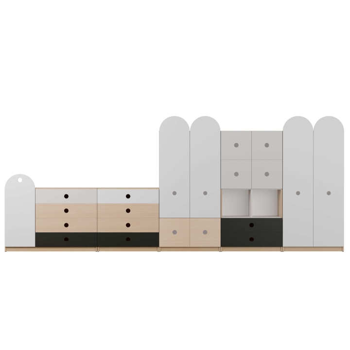 Zestaw regałów szkolnych Okrągłe 2, meble szkolne i przedszkolne