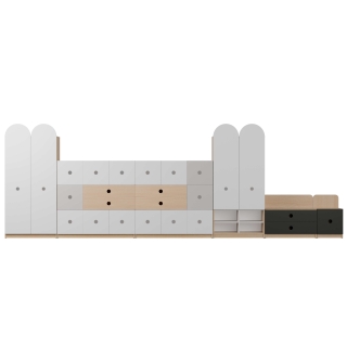 Zestaw regałów szkolnych Okrągłe 4, meble szkolne i przedszkolne