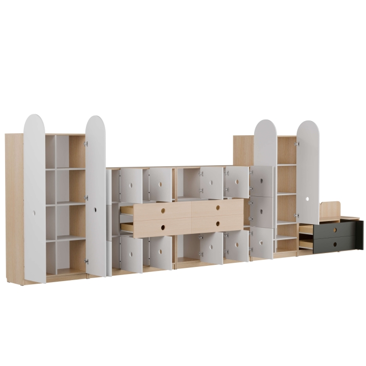 Zestaw regałów szkolnych Okrągłe 4, meble szkolne i przedszkolne