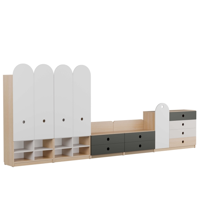 Zestaw regałów szkolnych Okrągłe 4, meble szkolne i przedszkolne