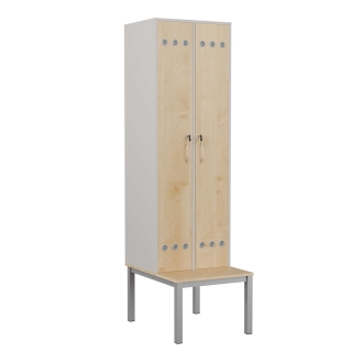 Szafa ubraniowa, szafka do szatni z zamkiem i drążkiem na ubrania