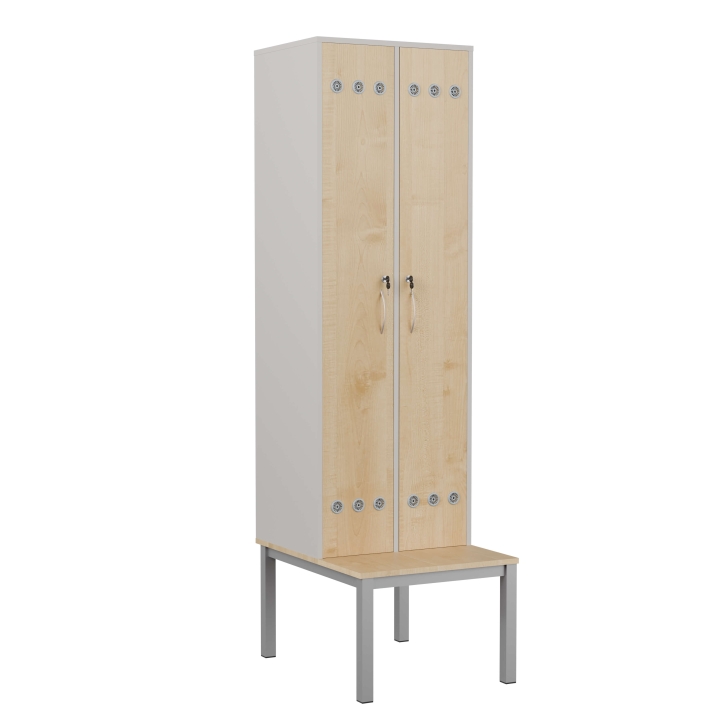 Szafa ubraniowa, szafka do szatni z zamkiem i drążkiem na ubrania