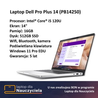 Laptop Dell Pro Plus 14 (PB14250) | Laptop dla nauczyciela