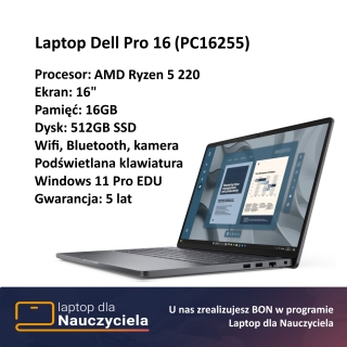 Laptop Dell Pro 16 (PC16255) | Laptop dla nauczyciela