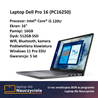 Laptop Dell Pro 16 (PC16250) | Laptop dla nauczyciela