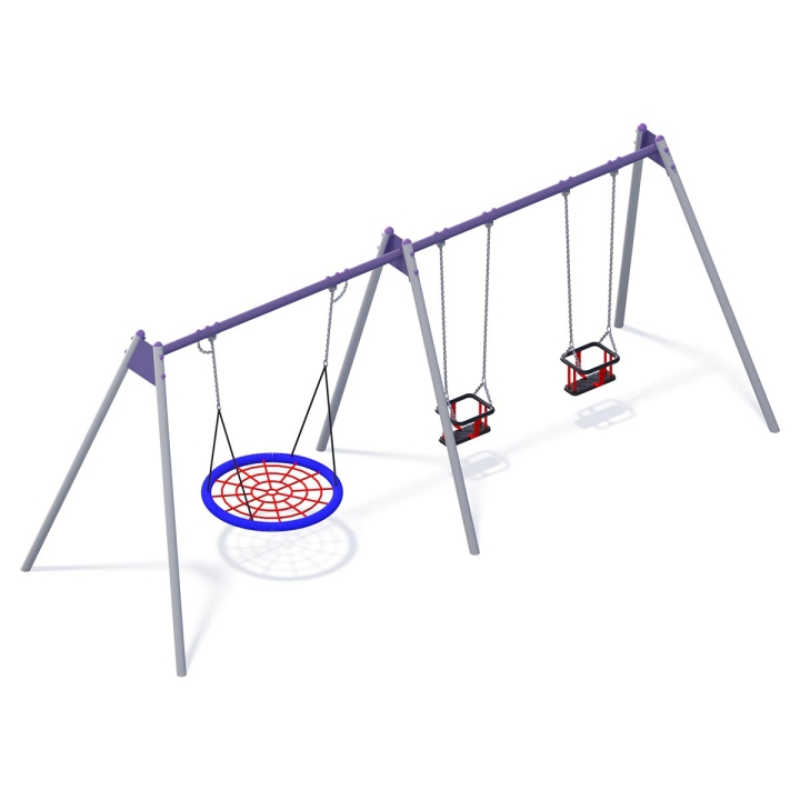 Huśtawka wahadłowa metalowa potrójna gold