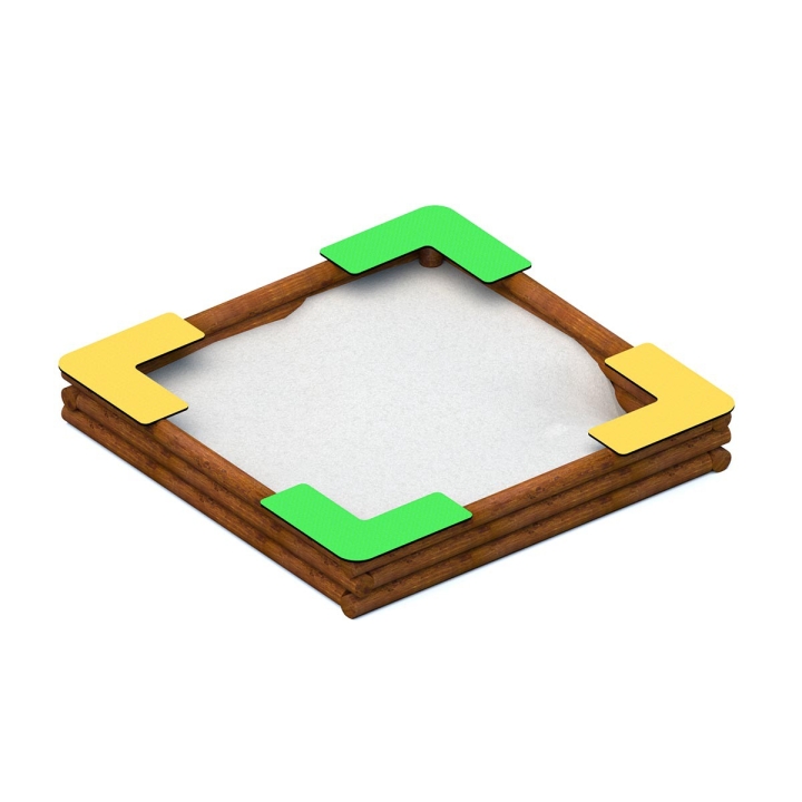 Piaskownica kwadratowa z bali 2x2