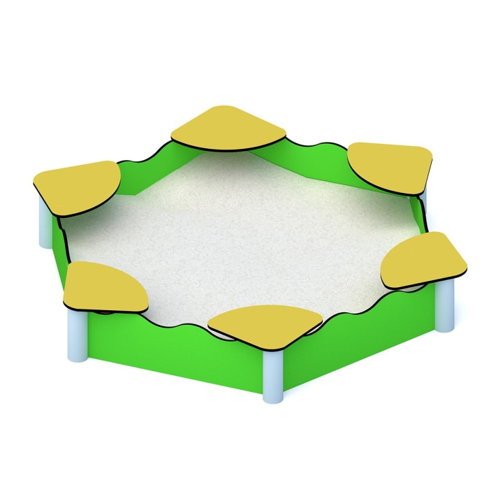 Piaskownica sześciokątna z HDPE 2,6 x 2,28