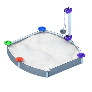 Piaskownica prostokątna z HDPE z wiaderkiem SPACE