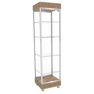 Witryna na cokole, szklane półki, wys. 200 cm