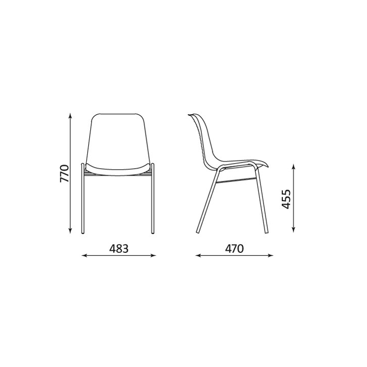 Krzesło Beta z trwałego tworzywa sztucznego