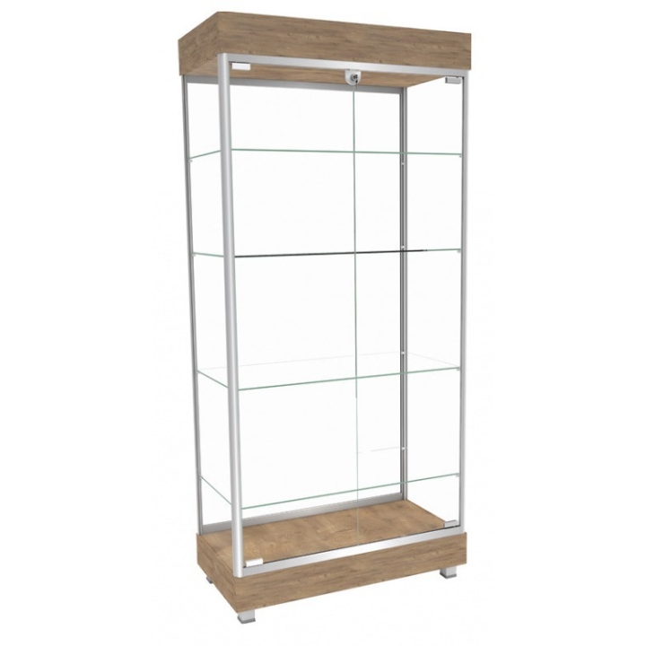 Witryna na cokole, szklane półki, wys. 200 cm