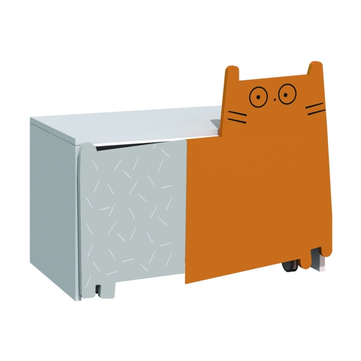 Regał do żłobka i przedszkola PU10, frezowana aplikacja Kot