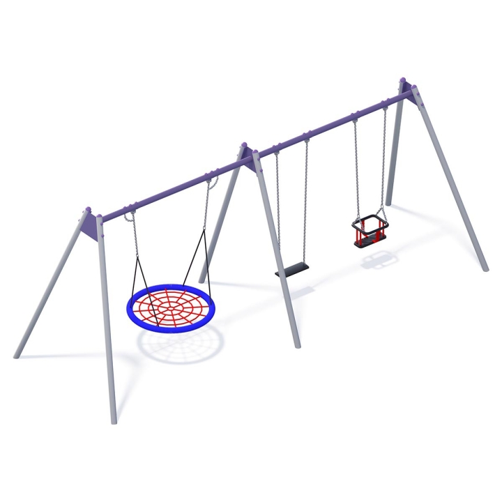 Huśtawka wahadłowa metalowa potrójna gold