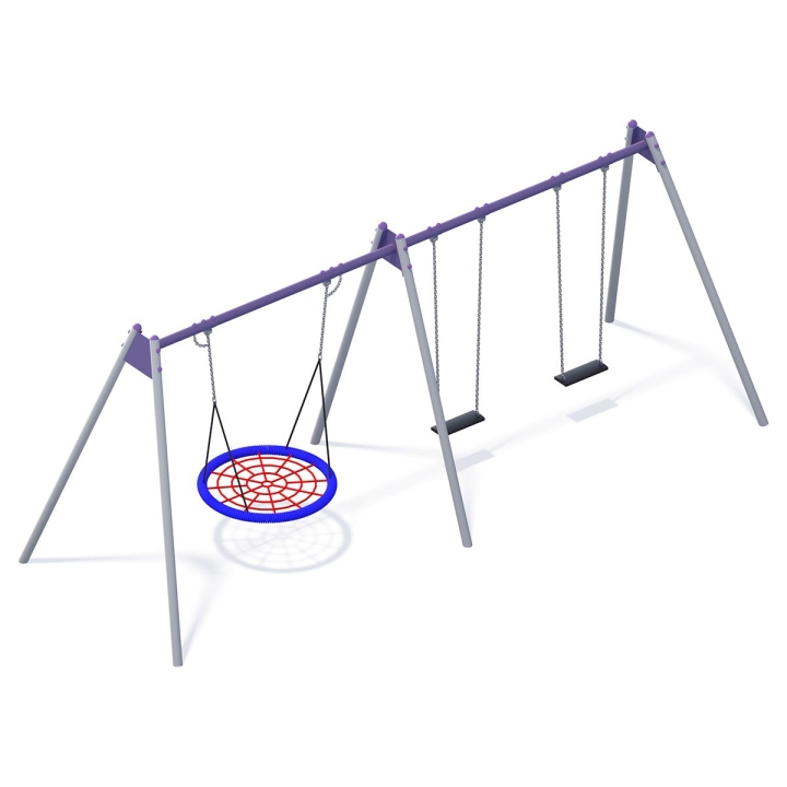 Huśtawka wahadłowa metalowa potrójna gold