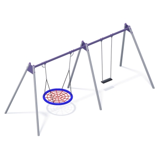 Huśtawka wahadłowa metalowa podwójna bocianie gniazdo