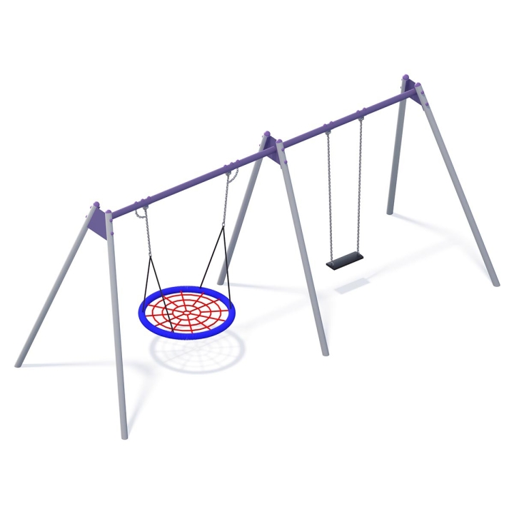 Huśtawka wahadłowa metalowa podwójna bocianie gniazdo