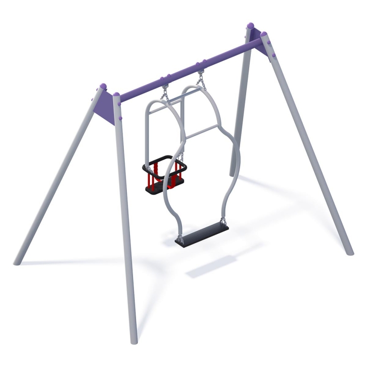 Huśtawka wahadłowa metalowa rodzinna | Plac zabaw