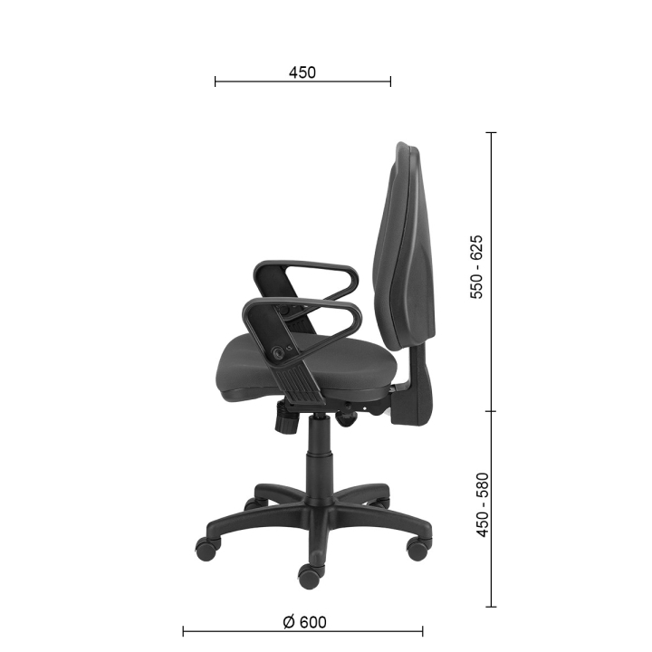 Fotel obrotowy Mistral Int, miękkie tapicerowane siedzisko i oparcie