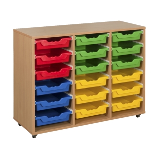 Szafka szkolna z pojemnikami, do przechowywania przyborów szkolnych, prac plastycznych