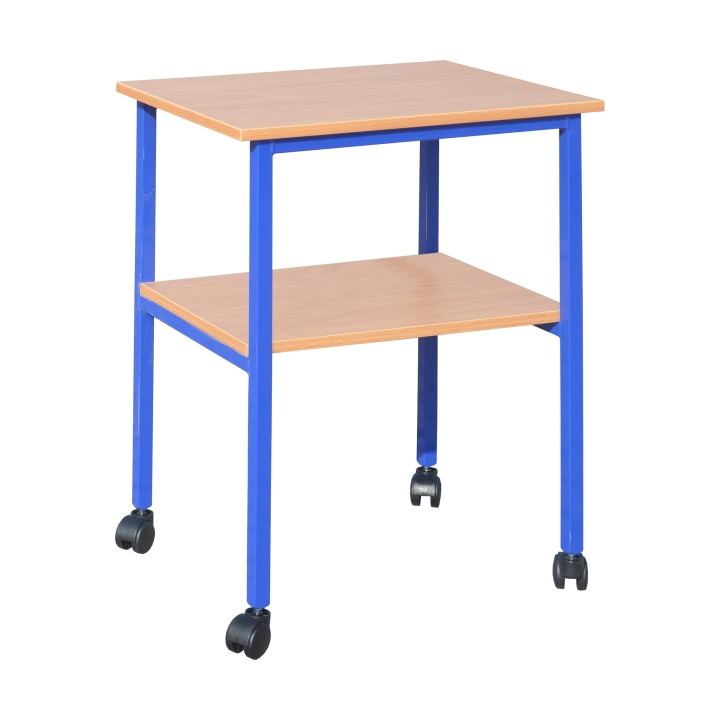 Mobilny stolik pod rzutnik na metalowym stelażu