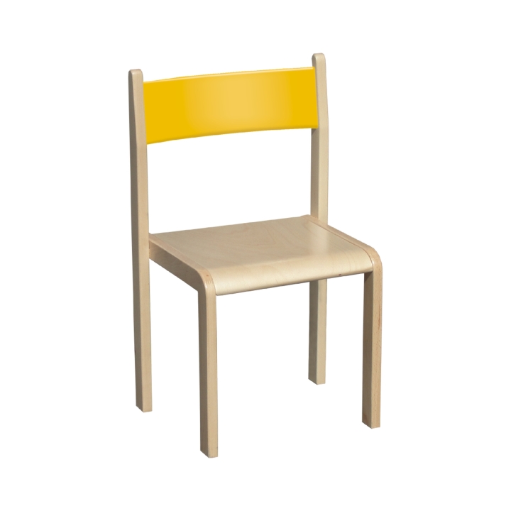 Kolorowe krzesło przedszkolne, krzesełko Miś kolor, certyfikat jakości