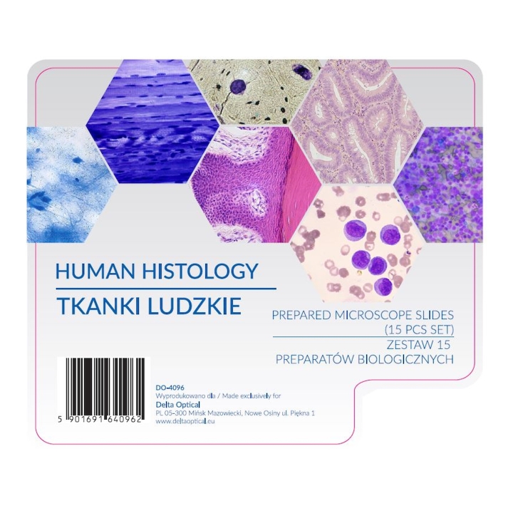 Zestaw preparatów-Zoologia 15 szt.(krew ryby, nerka myszy, włókna nerwowe)