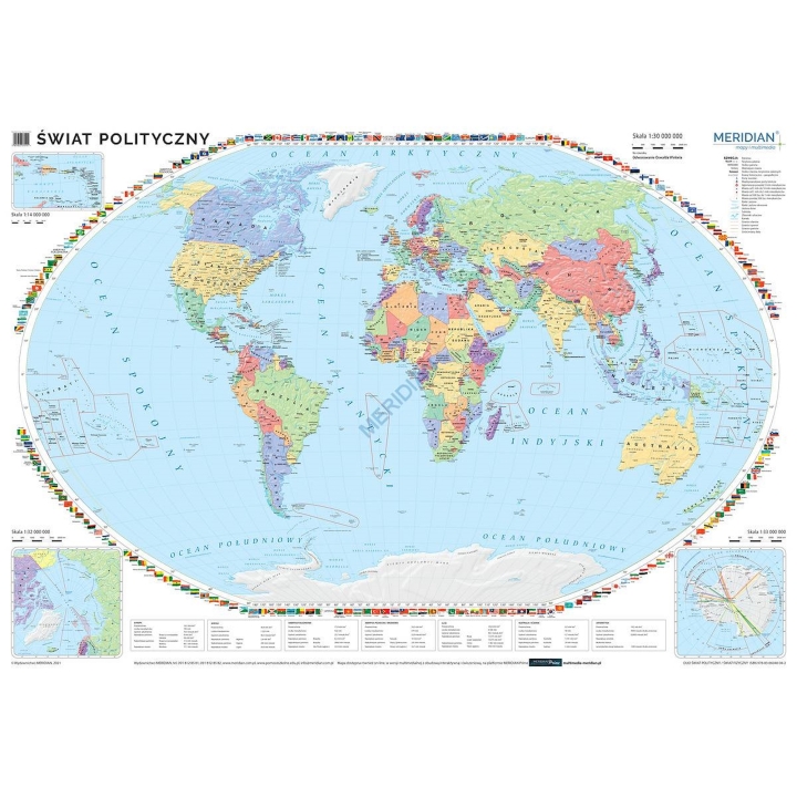DUO Świat polityczny/fizyczny z elementami ekologii - dwustronna mapa ścienna