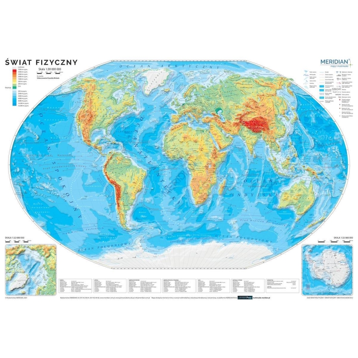 DUO Świat polityczny/fizyczny z elementami ekologii - dwustronna mapa ścienna