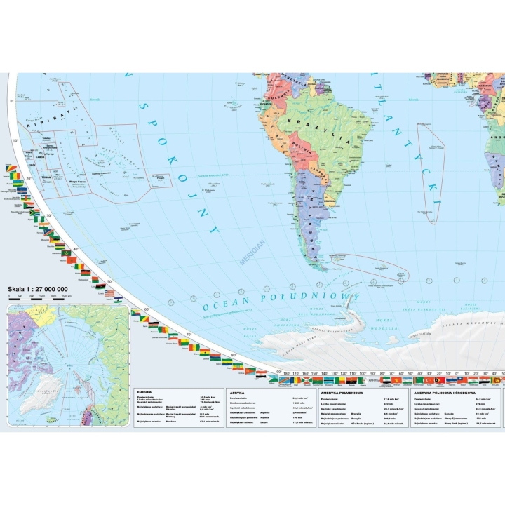 DUO Świat polityczny/konturowy ćwiczeniowy (2018) - dwustronna mapa ścienna