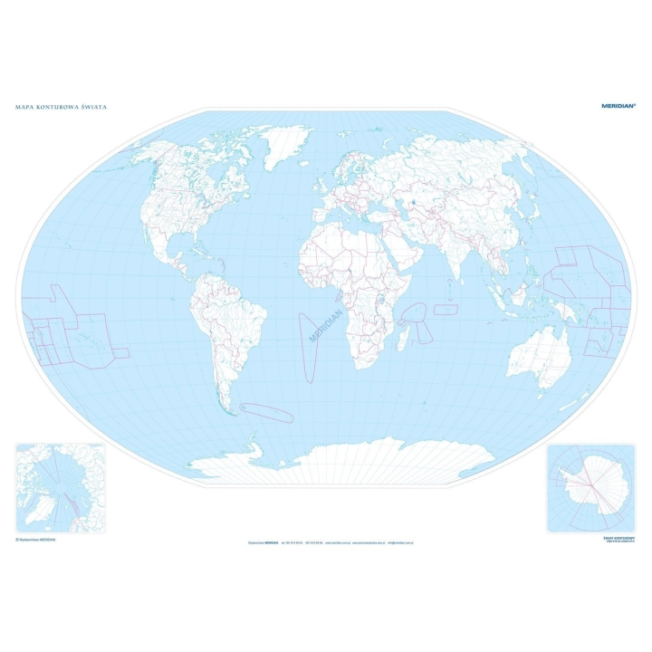 DUO Świat polityczny/konturowy ćwiczeniowy (2018) - dwustronna mapa ścienna